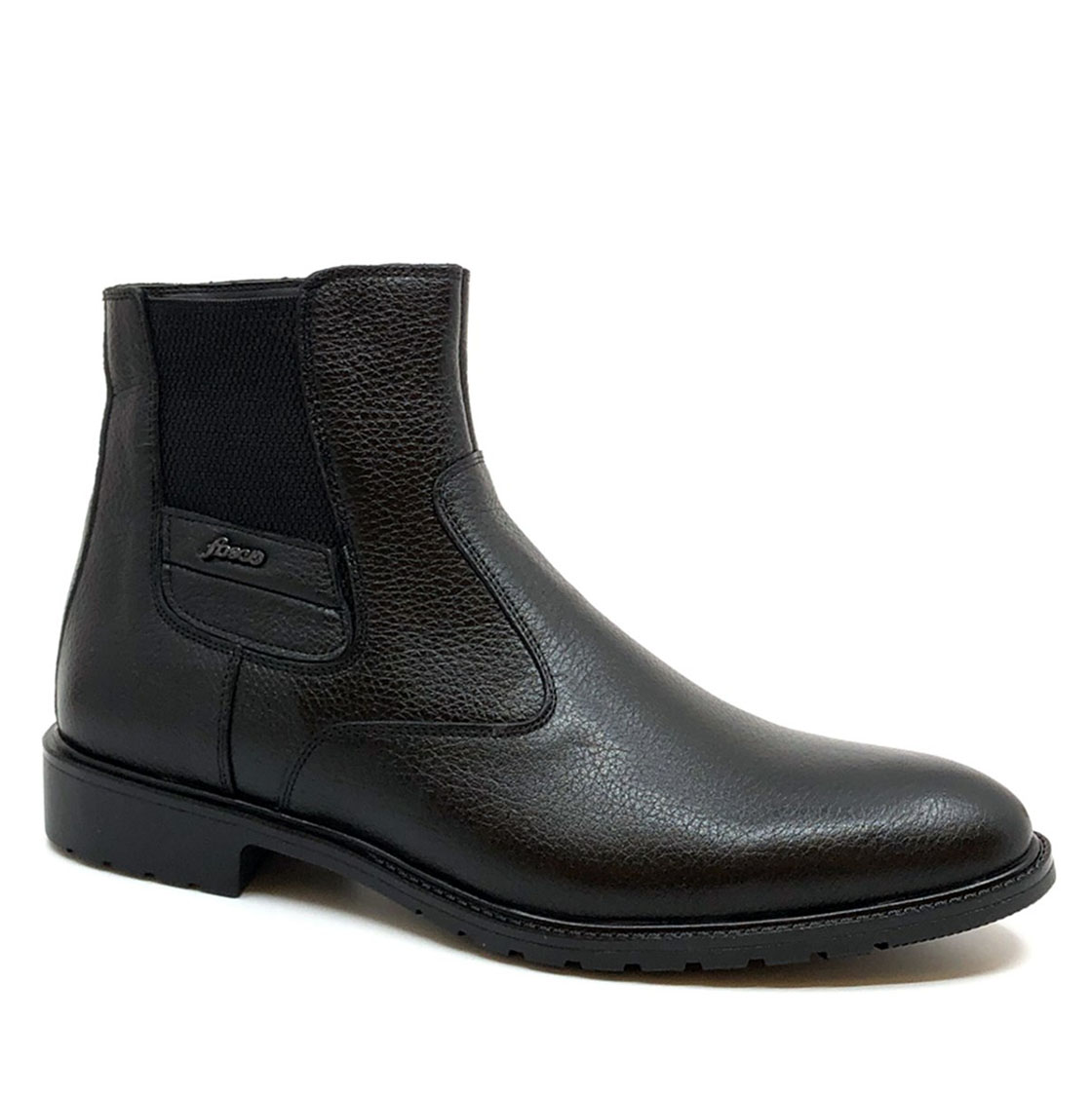 Erkek Siyah Hakiki Deri Fermuarlı Sıcak Astar Kauçuk Taban Bot, Renk: Siyah, Beden: 44