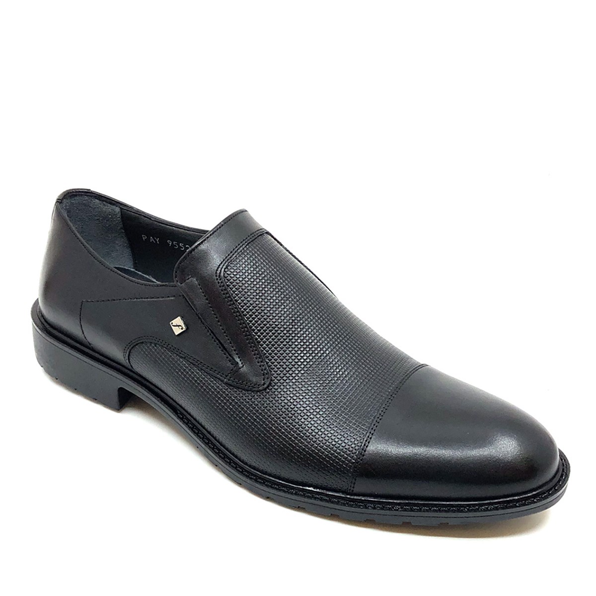 Hakiki Deri Bağcıksız Erkek Ayakkabı, Renk: Siyah, Beden: 39