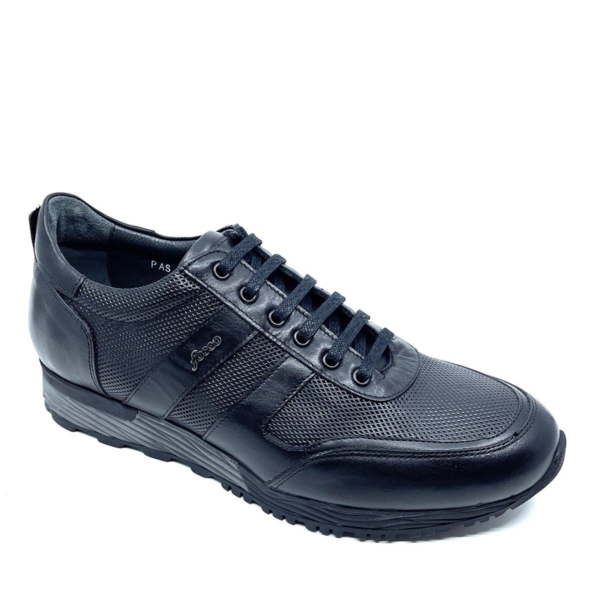 Erkek Sneakers Hakiki Deri Hafif Tabanlı Ayakkabı, Renk: Siyah, Beden: 40