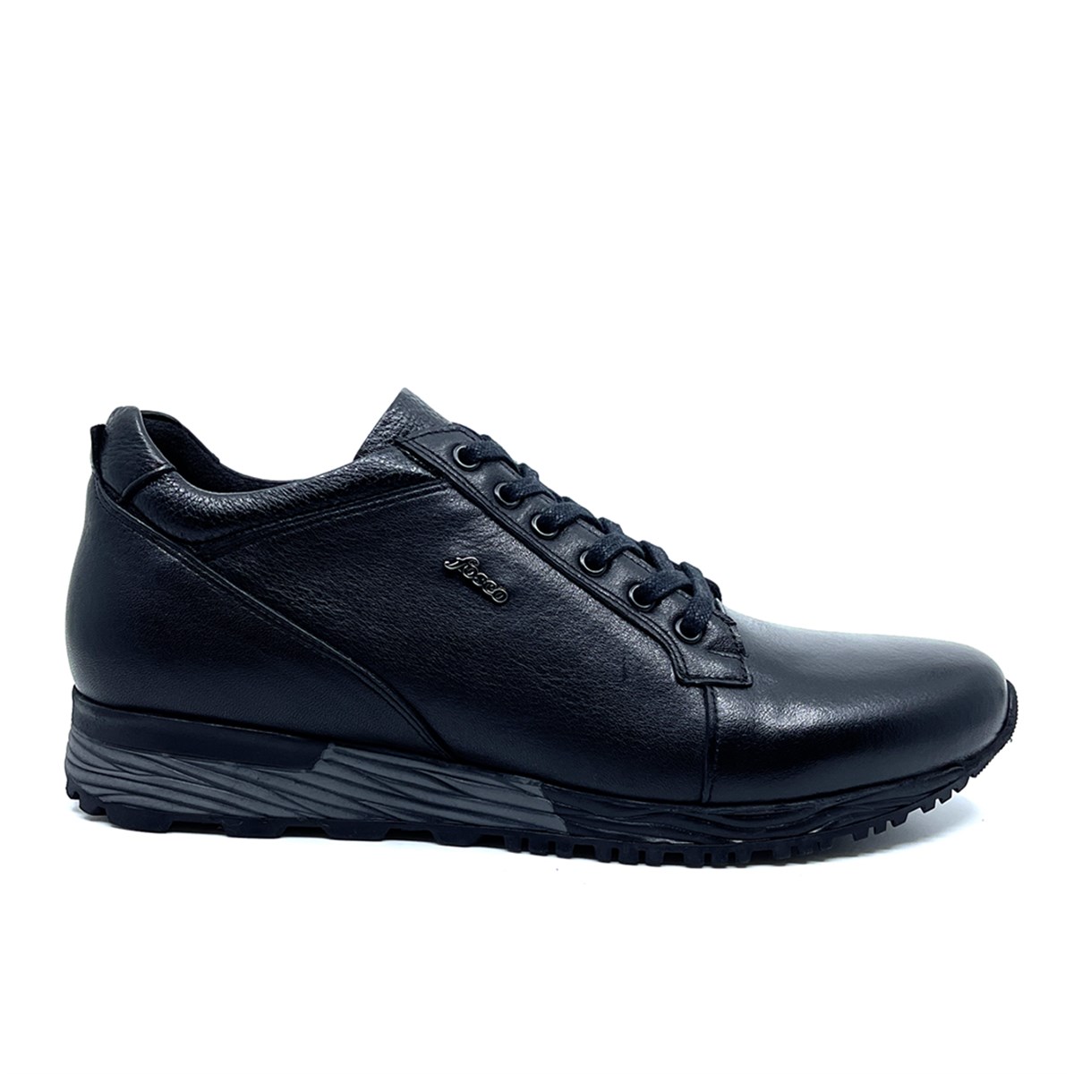 Erkek Hakiki Deri Sneakers Sıcak Astarlı Kışlık Ayakkabı, Renk: Siyah, Beden: 40