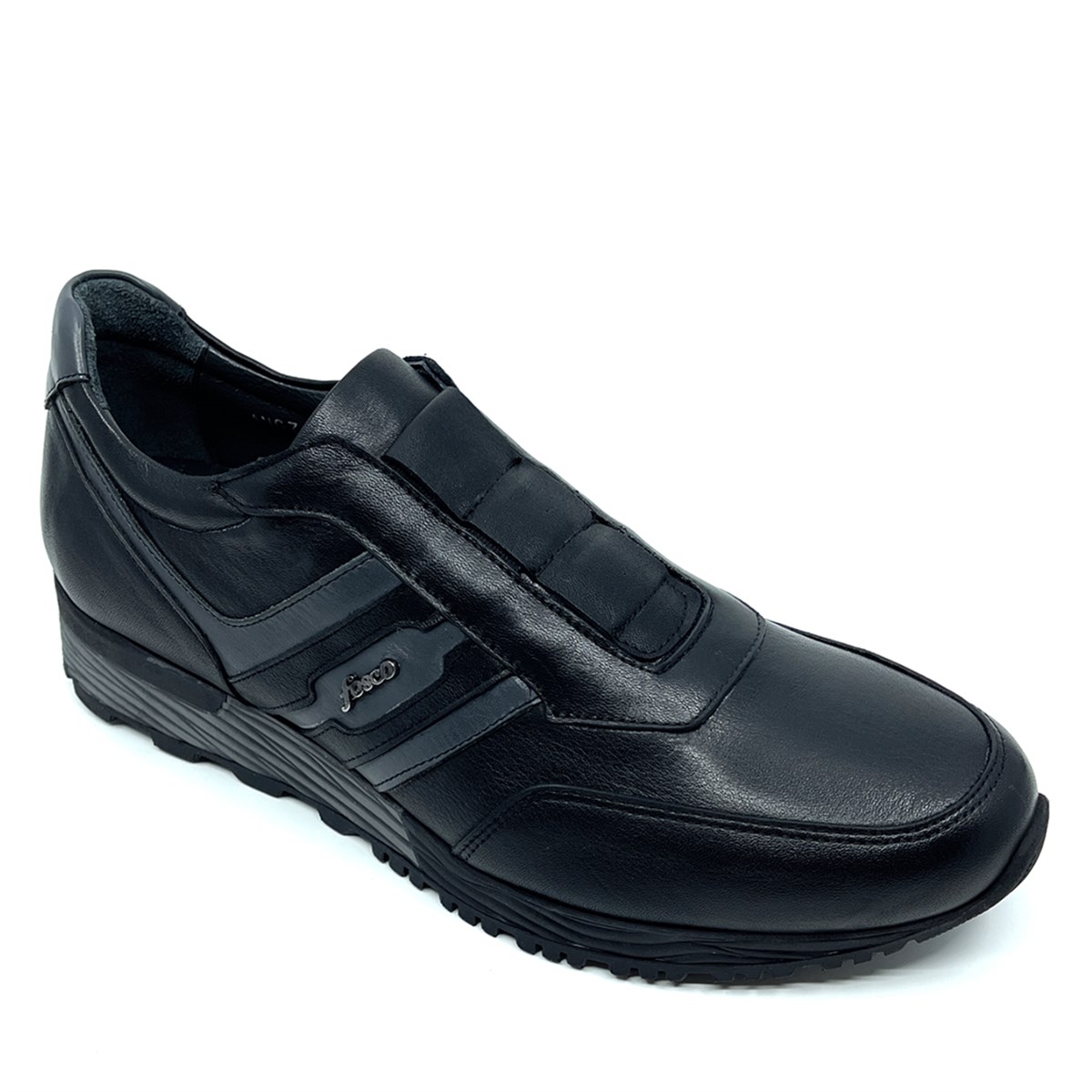 Erkek Hakiki Deri Sneakers Ayakkabı, Renk: Siyah, Beden: 43