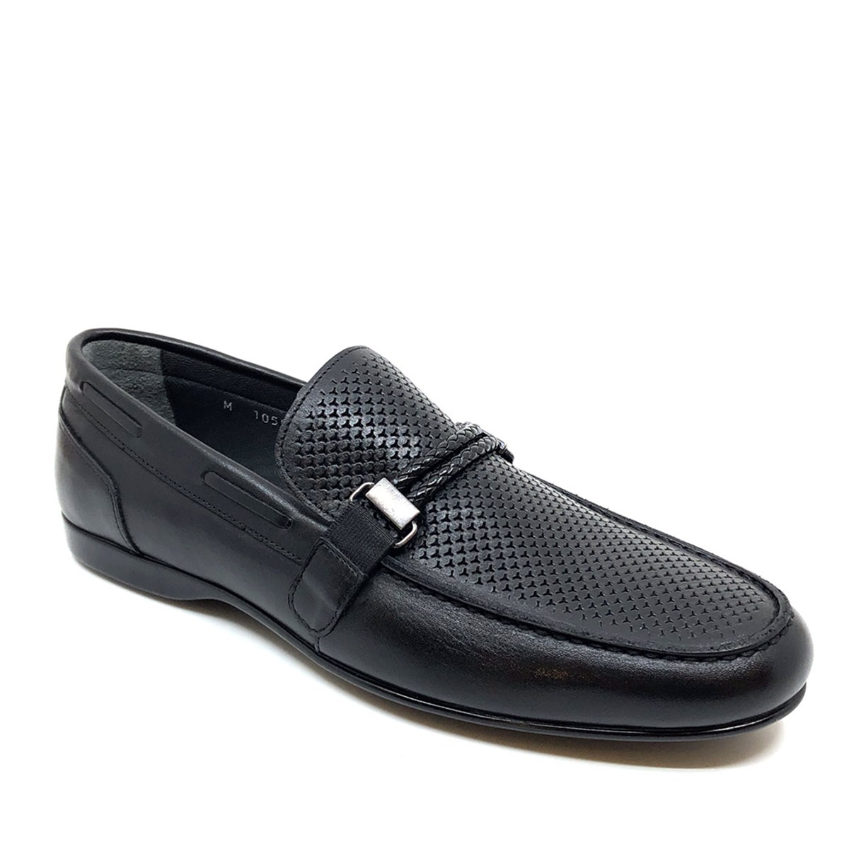 Erkek Bağcıksız Yazlık Loafer  Nubuk Hakiki Deri Ayakkabı, Renk: Siyah, Beden: 39