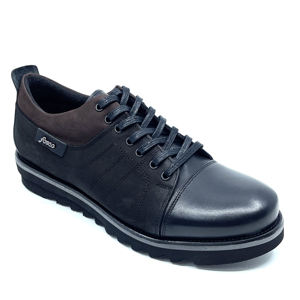 Fosco Erkek Nubuk - Hakiki Deri Spor Günlük Rahat Ayakkabı, Renk: Siyah, Beden: 39