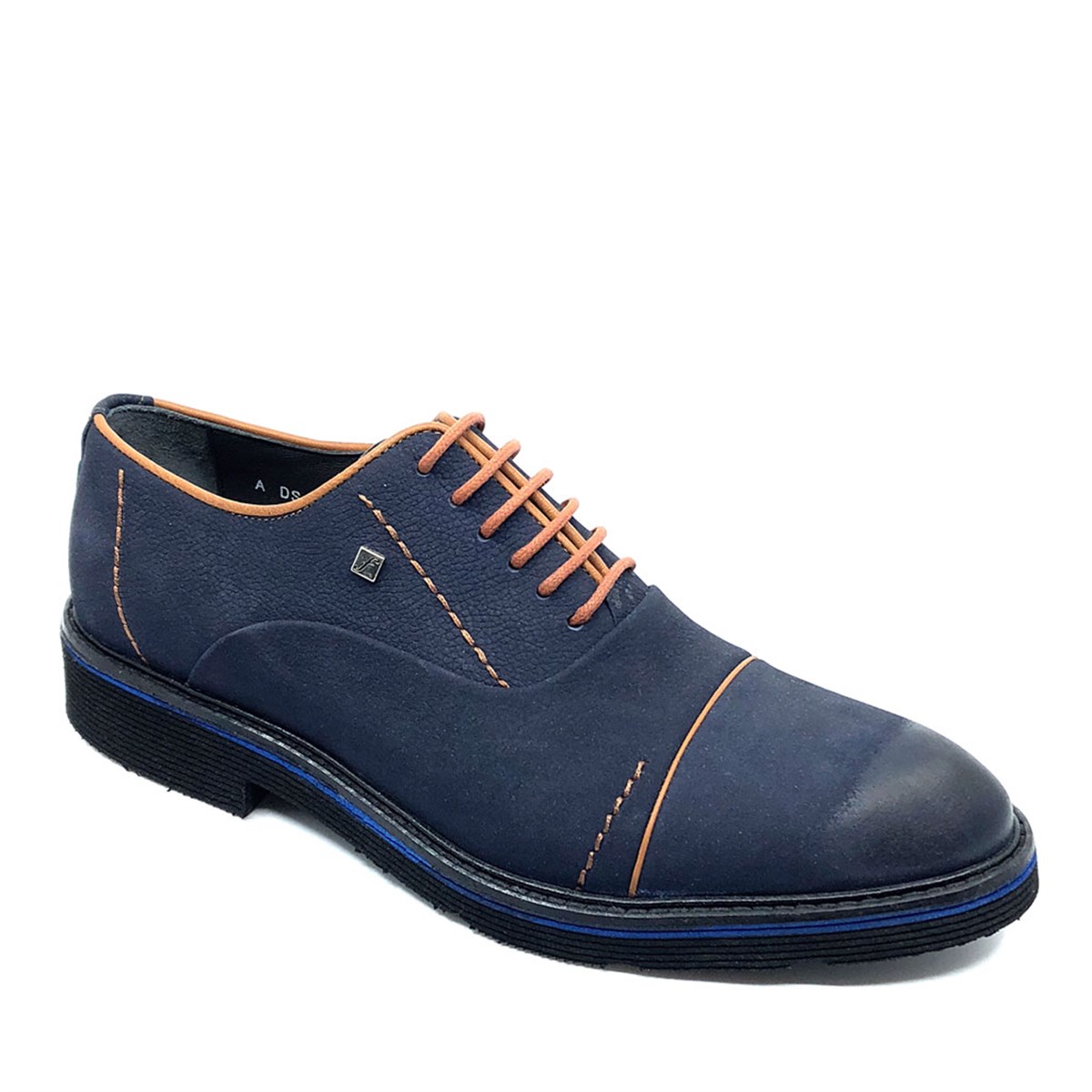 Fosco Hakiki Deri Erkek Klasik Ayakkabı, Renk: Lacivert, Beden: 43