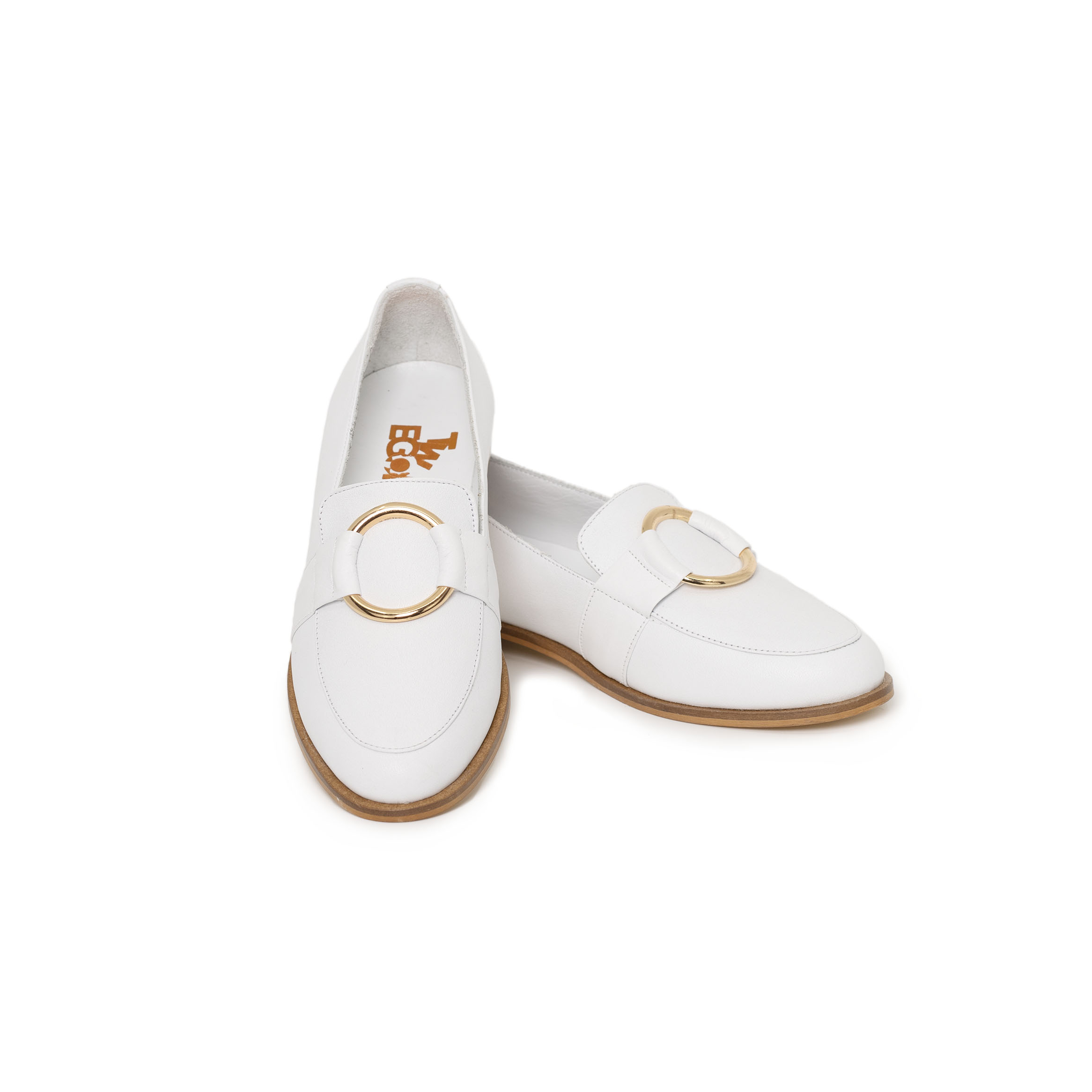 TwoEgoist Kadın Hakiki Deri Günlük Şık Klasik Loafer Babet Ayakkabı Beyaz, Renk: Beyaz, Beden: 39