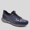 Fosco Erkek Hakiki Deri Air Taban Sneakers Spor Ayakkabı, Renk: Lacivert, Beden: 39