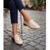 TwoEgoist Kadın Hakiki Deri Şık Tasarım Günlük Klasik Loafer - Babet Ayakkabı, Renk: Bej, Beden: 37