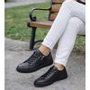 Kadın Hakiki Deri Fermuarlı Günlük Spor Ayakkabı / Sneakers, Renk: Siyah, Beden: 36