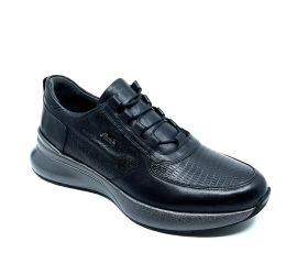 Hakiki Deri Erkek Sneaker Spor Ayakkabı, Renk: Siyah, Beden: 41