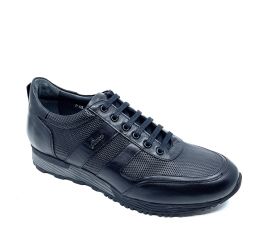 Erkek Sneakers Hakiki Deri Hafif Tabanlı Ayakkabı, Renk: Siyah, Beden: 40