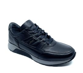 Erkek Sneakers Ayakkabı Hakiki Deri, Renk: Siyah, Beden: 41