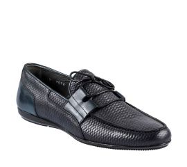 Erkek Yazlık Hakiki Deri Bağcıksız Günlük Ayakkabı, Renk: Lacivert, Beden: 39