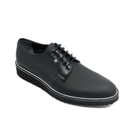 Erkek Hakiki Mat Deri Günlük Ayakkabı, Renk: Siyah, Beden: 39