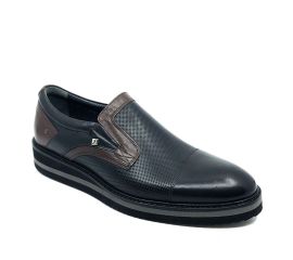Erkek Günlük Bağcıksız Hakiki Deri Ayakkabı, Renk: Siyah, Beden: 39