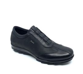 Erkek Siyah Bağcıksız Sıcak Astar Kışlık Günlük Ayakkabı, Renk: Siyah, Beden: 40
