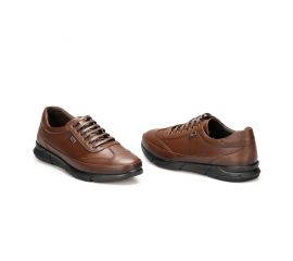 Erkek Hakiki Deri Kauçuk Taban Günlük Ayakkabı - Sneaker, Renk: Taba, Beden: 40