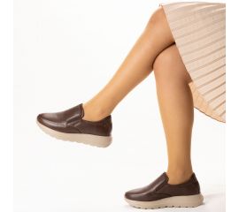 TwoEgoist Kadın Hakiki Deri Dolgu Tabanlı Hafif Tasarım Anatomik Casual Ayakkabı, Renk: Kahverengi, Beden: 37