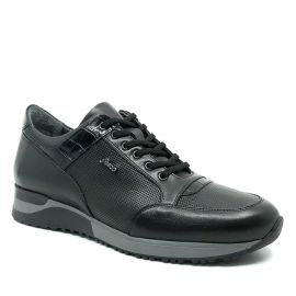 Sneakers Erkek Hakiki Deri Siyah Günlük Termo Taban Spor Ayakkabı, Renk: Siyah, Beden: 40
