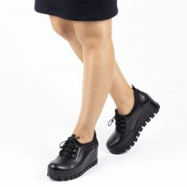 Kadın Hakiki Deri Günlük Comfort Ayakkabı, Renk: Siyah, Beden: 38