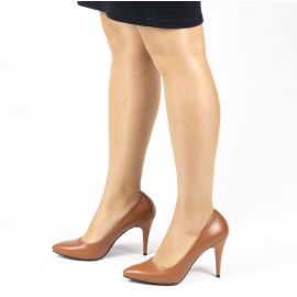 Kadın 10 cm İnce Topuklu Taba Stiletto Ayakkabı, Renk: Taba, Beden: 38
