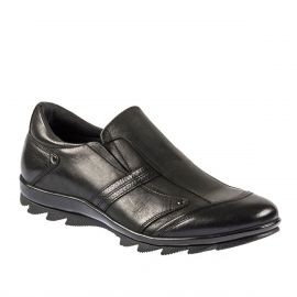 Siyah Kauçuk Taban Erkek Sıcak Astar Kışlık Ayakkabı, Renk: Siyah, Beden: 39