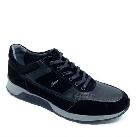 Erkek Sneakers Hakiki Süet Deri Ayakkabı, Renk: Siyah, Beden: 40