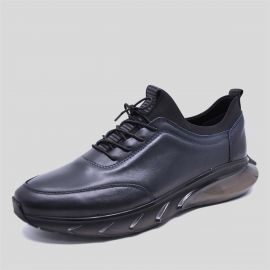 Fosco Erkek Hakiki Deri Air Taban Sneakers Spor Ayakkabı, Renk: Lacivert, Beden: 45