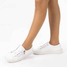 Kadın Hakiki Deri Günlük Spor Ayakkabı / Sneakers, Renk: Beyaz, Beden: 38
