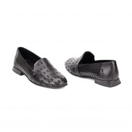 TwoEgoist Kadın Hakiki Deri Günlük Şık Klasik Loafer Babet Ayakkabı, Renk: Siyah, Beden: 36