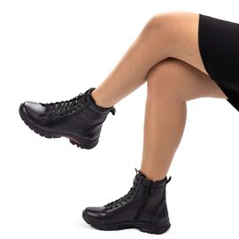 Kadın Hakiki Deri Kau&ccedil;uk Taban Anatomik G&uuml;nl&uuml;k Spor Bot, Renk: Siyah, Beden: 37