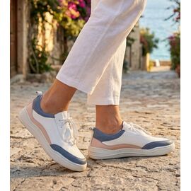 Kadın Hakiki Deri  G&uuml;nl&uuml;k Spor Ayakkabı / Sneakers, Renk: Mavi - Pembe, Beden: 41
