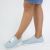Kadın Kalın Tabanlı Bağcıklı Mavi Sneakers Günlük Spor Rahat Ayakkabı, Renk: Mavi, Beden: 37, 6 image