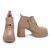 Kadın Hakiki Deri 8,5cm Platform Topuk Bilek Boy Bot Kışlık Ayakkabı, Renk: Nude - Cilt, Beden: 38, 6 image