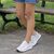 ​Kadın Hakiki Deri Anatomik Hafif Rahat Günlük Spor Ayakkabı Sneakers, Renk: Beyaz - Açık Gri, Beden: 38, 2 image