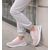 Kadın Kalın Tabanlı Bağcıklı Gri Pembe Sneakers Günlük Spor Rahat Ayakkabı, Renk: Gri-Pembe, Beden: 36, 2 image