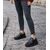 TwoEgoist Kadın Hakiki Deri Dolgu Tabanlı Hafif Tasarım Anatomik Casual Ayakkabı, Renk: Siyah, Beden: 39, 2 image