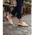 TwoEgoist Kadın Hakiki Deri Şık Tasarım Günlük Klasik Loafer - Babet Ayakkabı, Renk: Bej, Beden: 38, 3 image